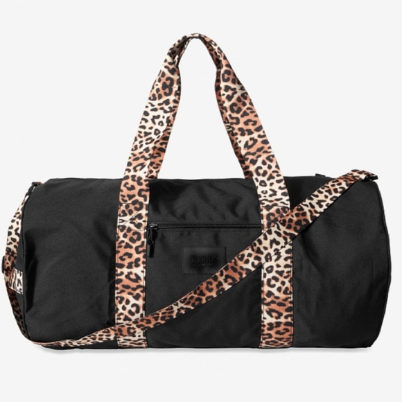 PINK Victoria's Secret Handbags - Victorias secret (Pink) black/cheetah duffle bag.